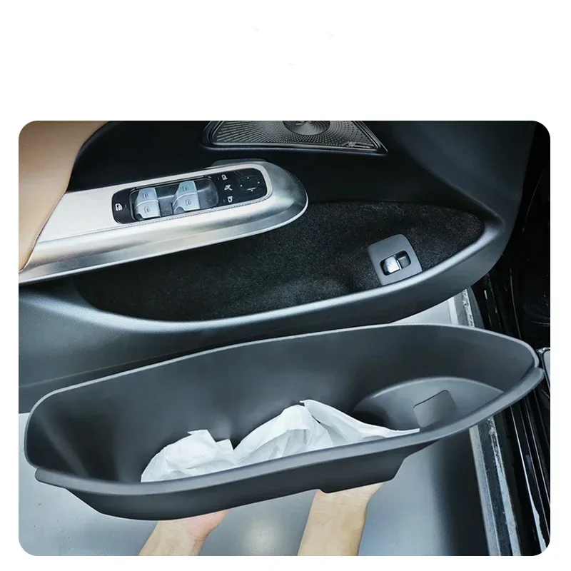 For Mercedes Benz E Class W214 2024 E260 E300 Car Door Storage Box Silicone Waterproof Armrest Organizer Tray Front Rear Door