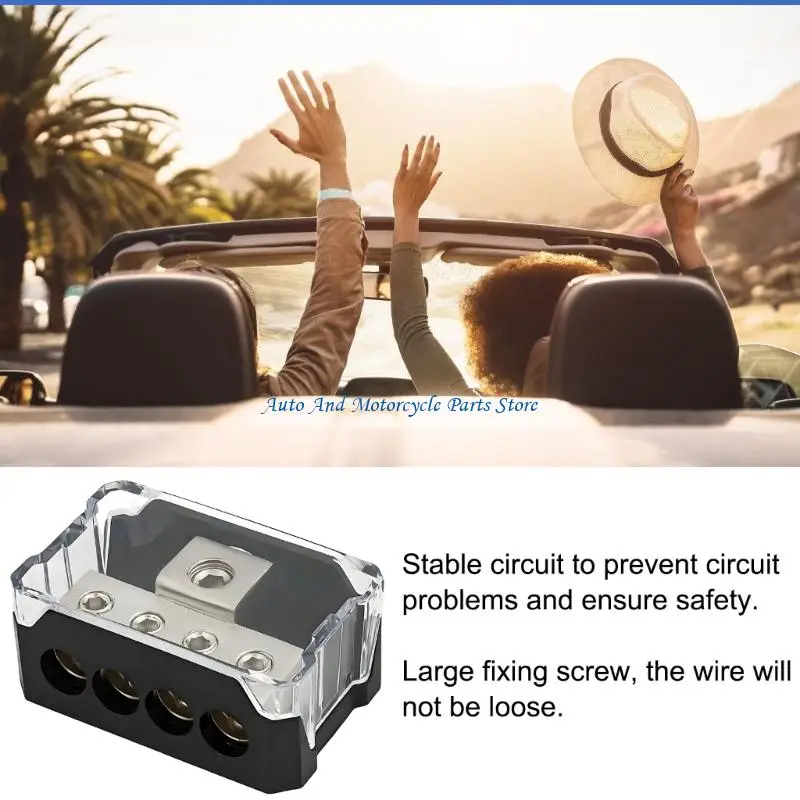 P9FD Universal Auto Sound Speaker Power Ground Wire Distribution Block High Performances Connector for Easy Stereo System
