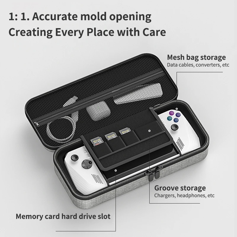 Aolion ل Asus ROG ALLY حقيبة حمل محمولة إيفا الصلب للصدمات السفر واقية حقيبة التخزين لملحقات rog ally