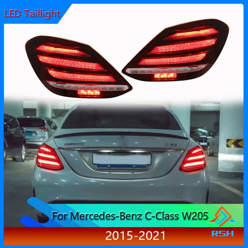 

For Mercedes-Benz C-Class W205 Taillight Assembly 2015-2021 Modified Maybach C180 C200 C260 C63 Rear Lamp Plug And Play