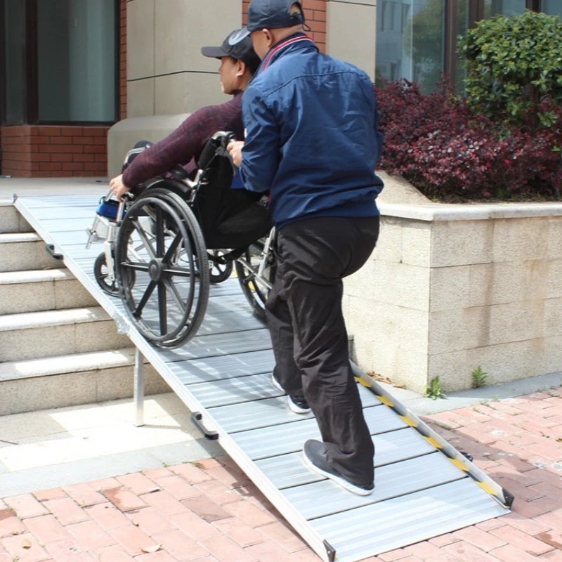 Accessible ramp board, portable non-slip folding mobile stair ramp, climbing step pad