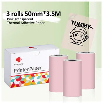 Phomemo Self-Adhesive Thermal Paper for Phomemo M02/M02S/M02PRO Printer Colorful Label Sticker 53mm Thermal Note Photo Papie
