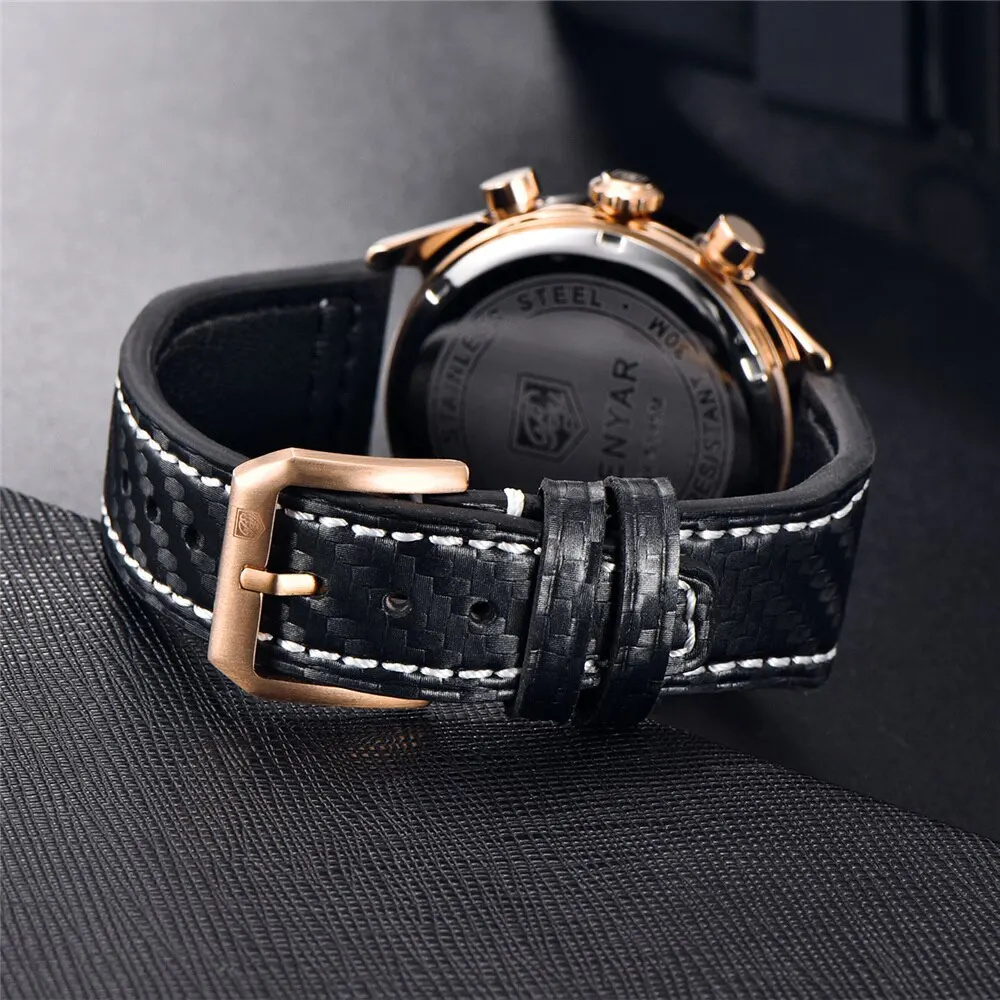 BENYAR 2024 nuovi orologi da uomo cronografo di marca di lusso orologi sportivi maschili orologio al quarzo impermeabile in acciaio inossidabile