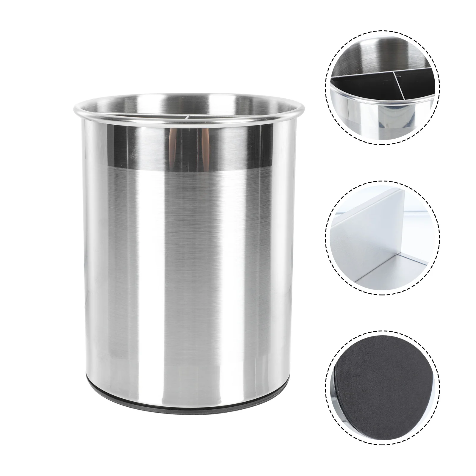 Rotating Bucket Stainless Degree Circular Makeup Brush Storage Holder Office Desk ganizer Frosting Process Anti