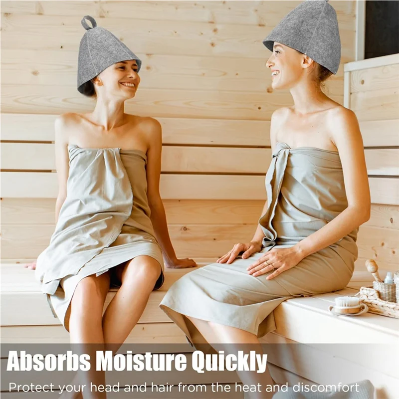

【Superdeals】Anti Heat Sauna Hat Thicken Wool Felt Shower Cap Hair Turban Quickly Towel Drying Towel Hats For Sauna Bathroom Grey
