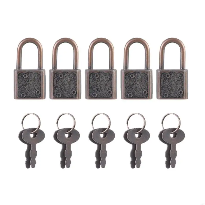 57QF 5PCS 아연 알로이 자물쇠 휴대용 가방 사물함 고정 잠금 잠금 장치 상자 자물쇠 키 일기 자물쇠 키 잠금