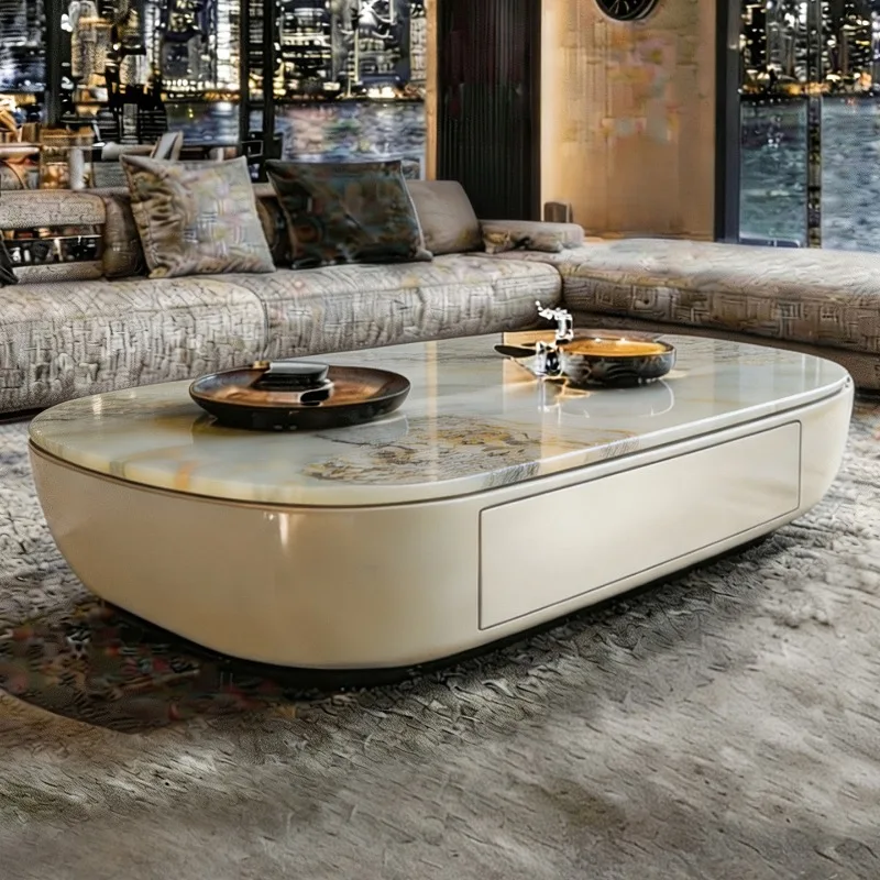 Italian Quality Living Room Coffee Tables Beige Narrow White Coffee Tables Nordic Designer Mesa De Centro Sala Furniture Home