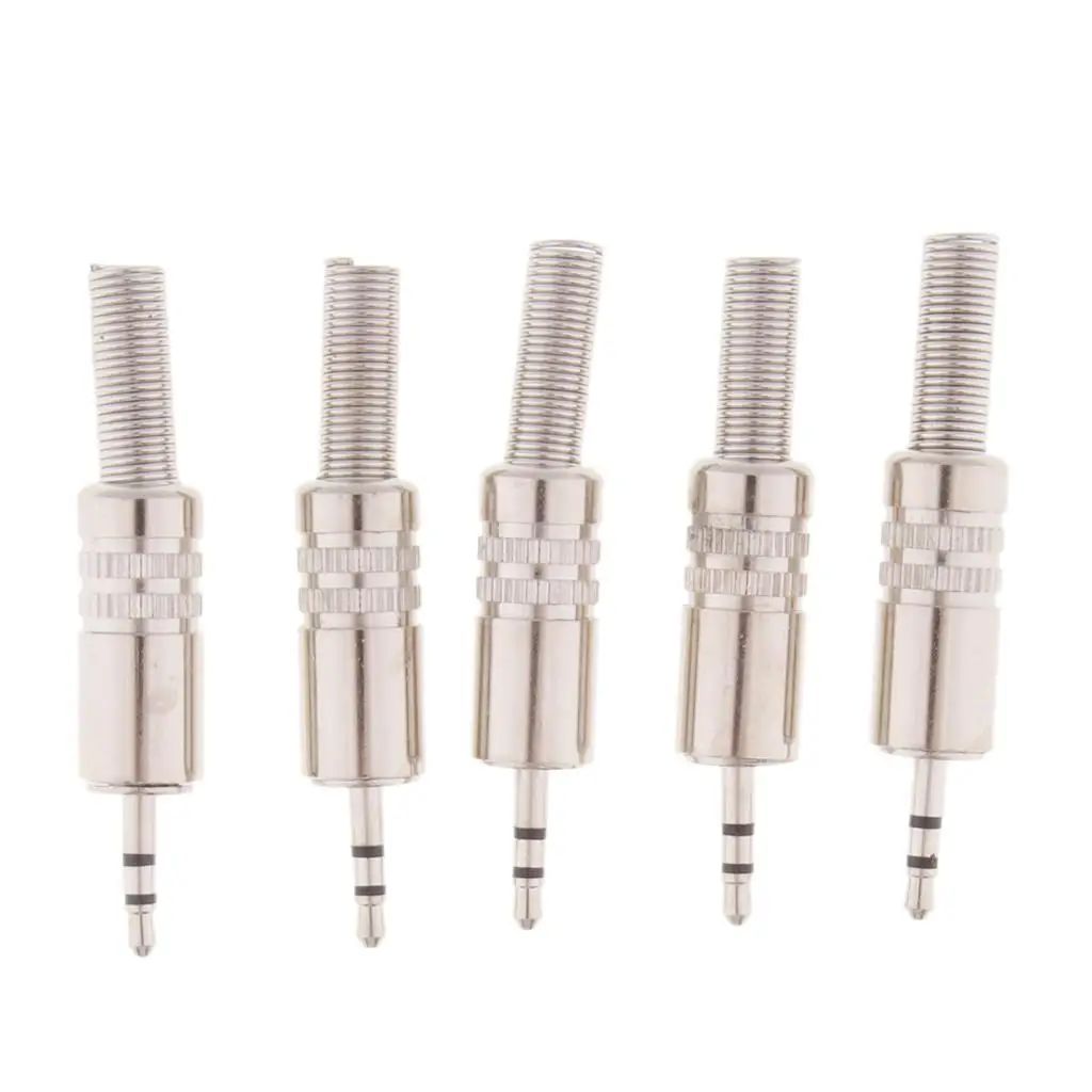 5 แพ็ค 2.5 มม.สเตอริโอ TRS 3 ขั้วต่อชายสําหรับหูฟัง