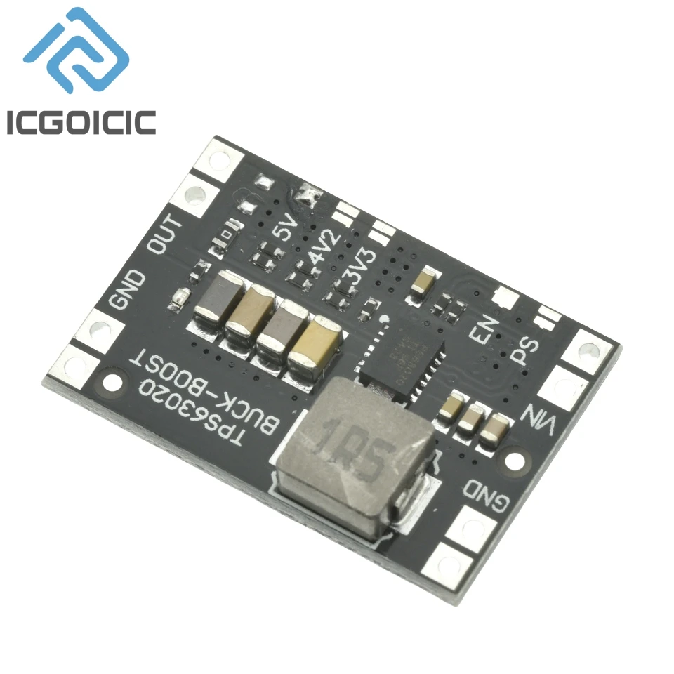TPS63020 3.3V 4.2V 5V Lithium Battery Automatic Boost Buck Step Up Down Module XL63020 Microcontroller Power Low Ripple