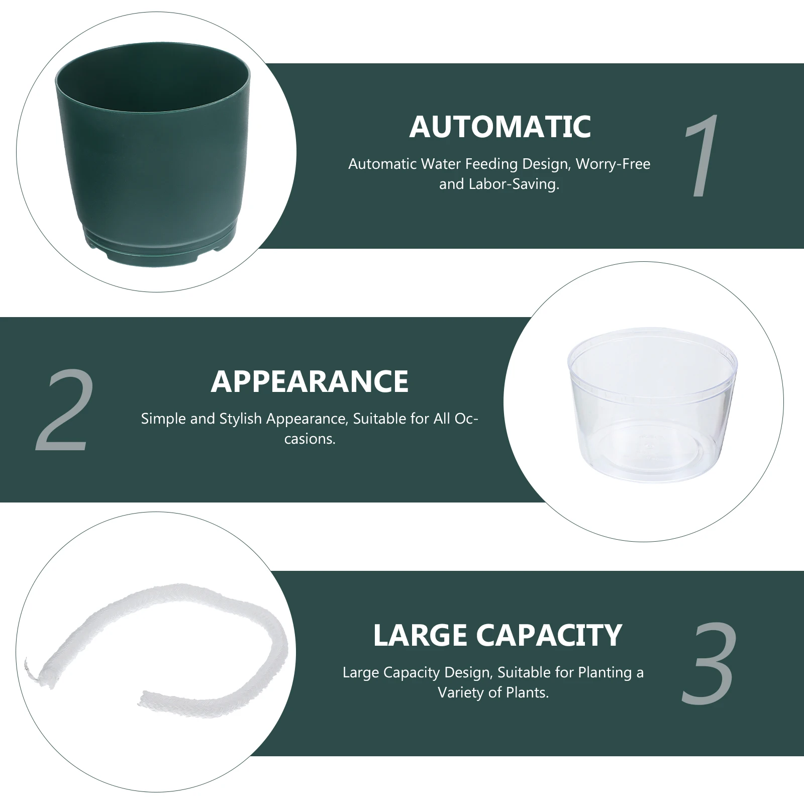 

Automatic Water Absorbent Flower Pot Planter for Watering Indoor Self-absorbing Pots Planters Flowerpot Plants