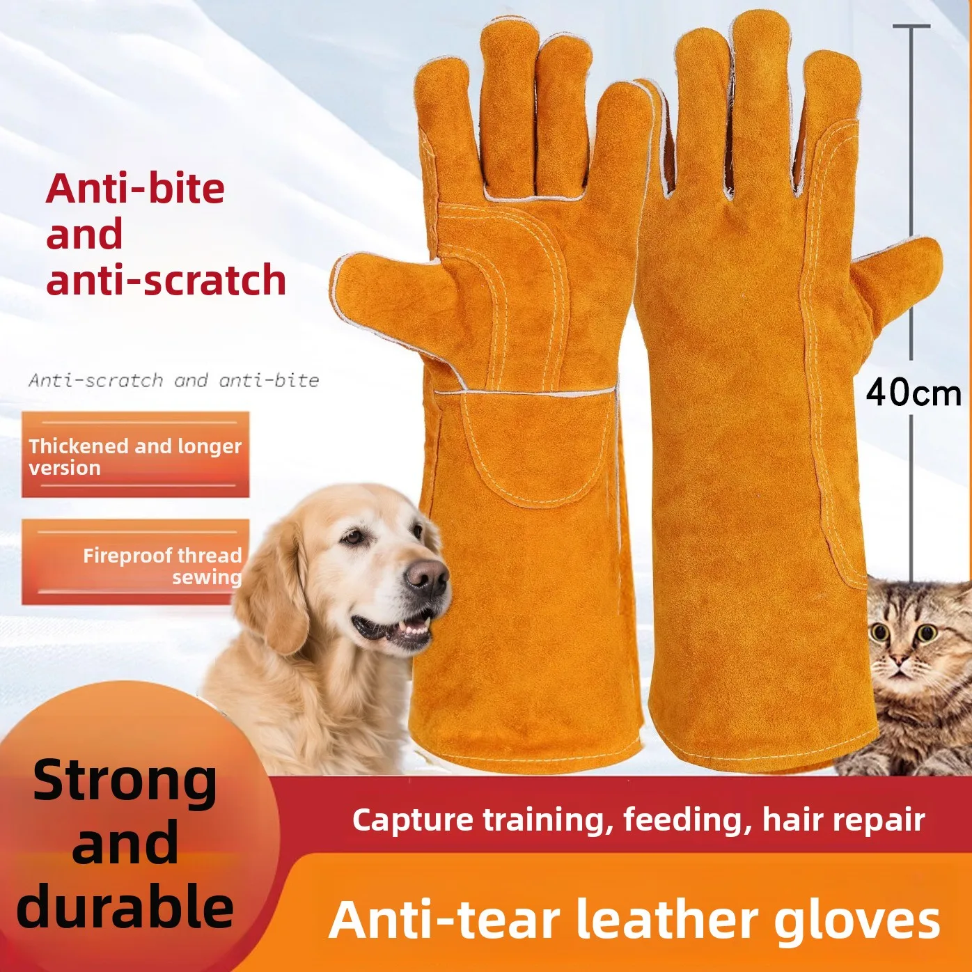 

Thiened Lab Gloves for Dog And Training Anti-Bite Pet Care Gloves Long Length Adult And Child Protection against Scratc...