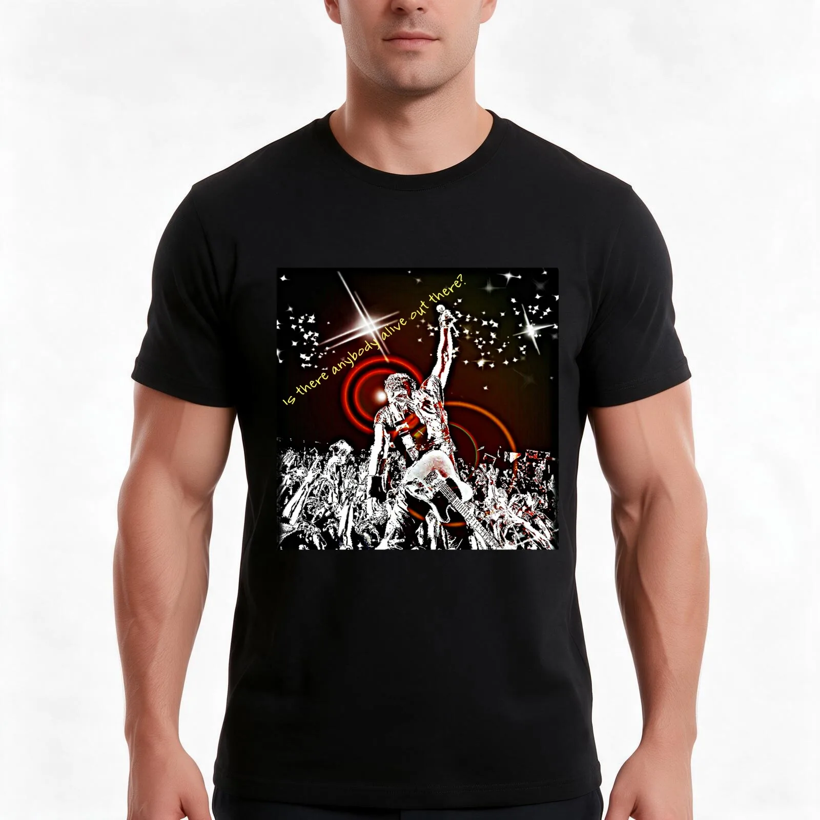 Springsteen Tribute Is There Anybody Alive Out There? WallsOfFameAust T-Shirt Summer Casual Cotton Tee Vintage Graphic Print