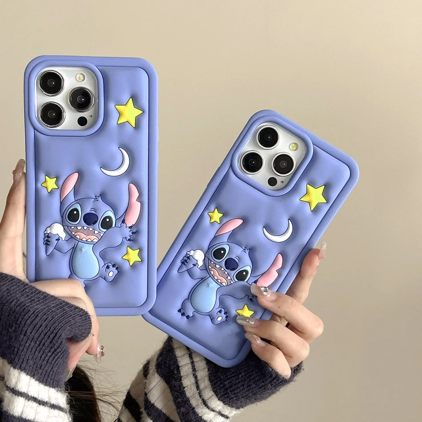 

Stitch Stereoscopic Phone Case For Phone 15 Pro Max 15 Pro Max 15 11 12 Cases For Cute Cartoon Soft Silicone Protection Cover