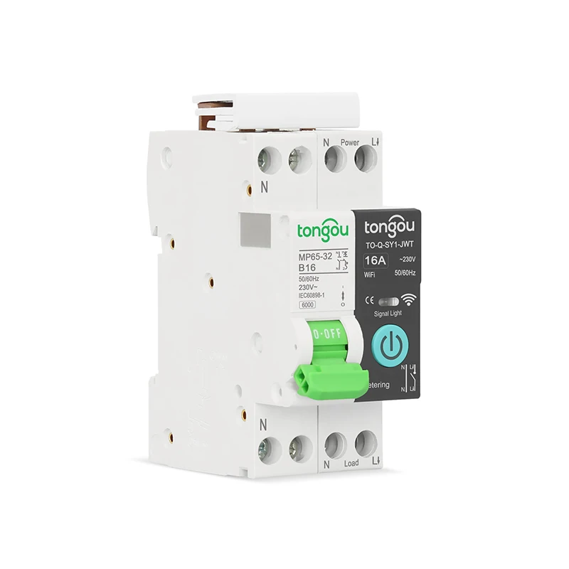 TUYA MCB WIFI Smart Circuit Breaker With/No Metering 1P 32A DIN Rail for Smart Home Wireless Remote Control Switch by APP