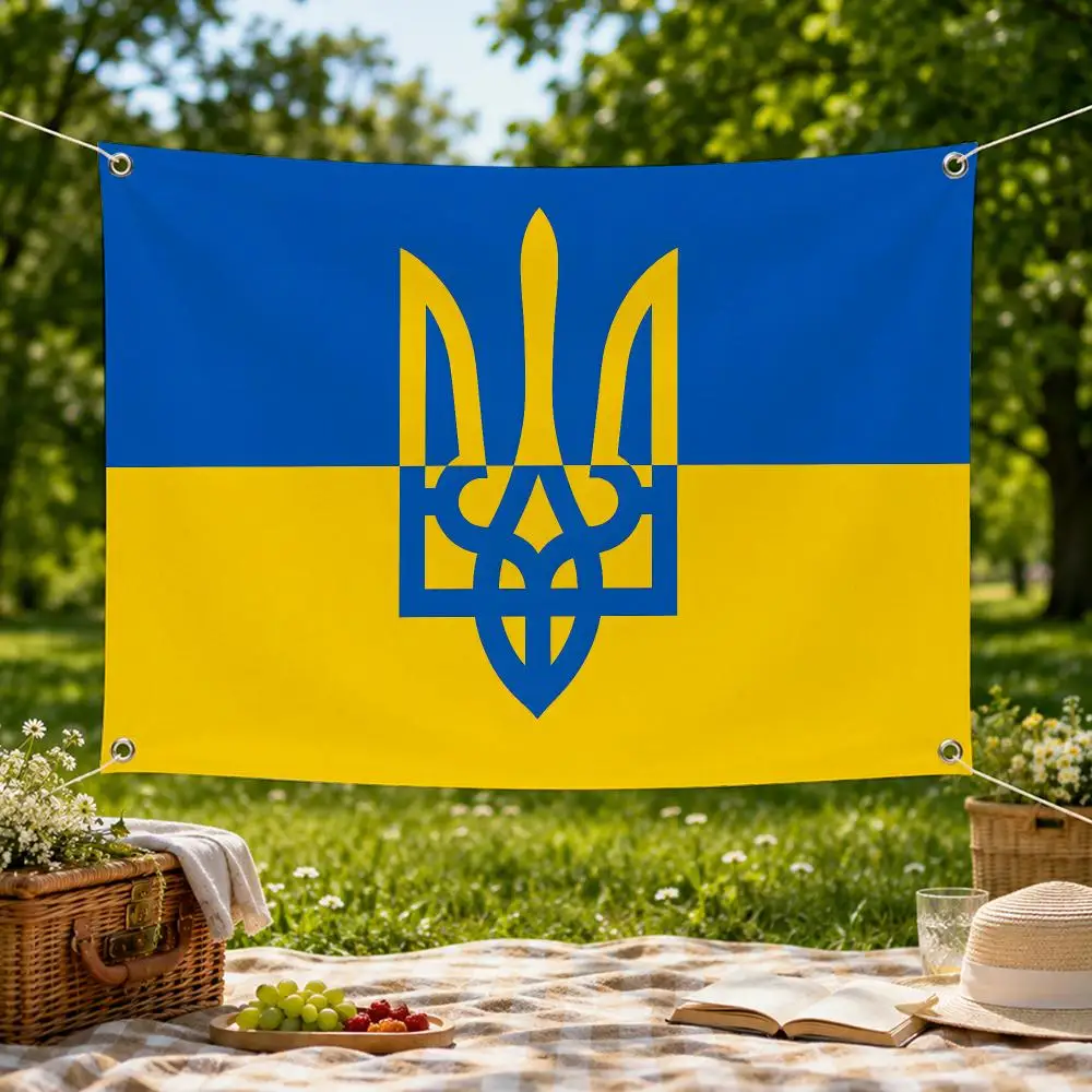 Country Popular Classic Art Ukraine Flags Wall Hanging Flag Banner for Bedroom Dorm Party Festival Camping Indoor Outdoor Decor
