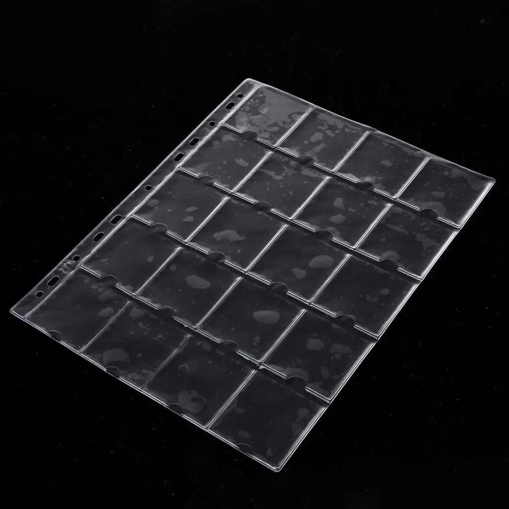 Coin Pocket Pages Collection PVC Storage Coin Album Pages Transparent Sleeves 10pcs for Tokens Medallions