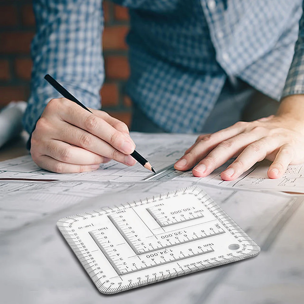 Geographical Learning Aid Coordinate Ruler Clear Scale Construction Tool For Educational Use Lightweight Design Measurement Tool