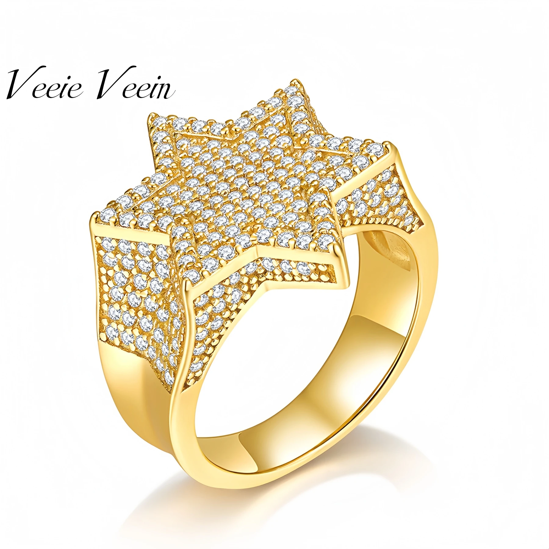 Veeie Veein Five-Pointed Star Moissanite Ring high quality GRA Certificate S925 Trendy Shaped Fashion Women Ring Jewelry