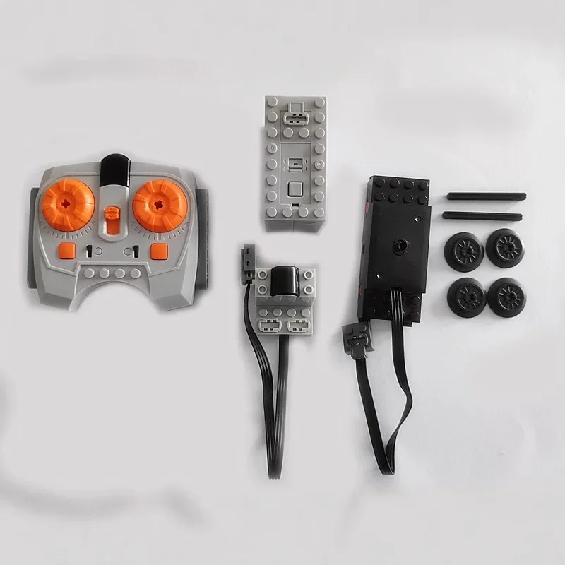 Bloques de construcción MOC de potencia compatibles, Motor de tren PF, polea, placa base, accesorios, juego de baterías de litio
