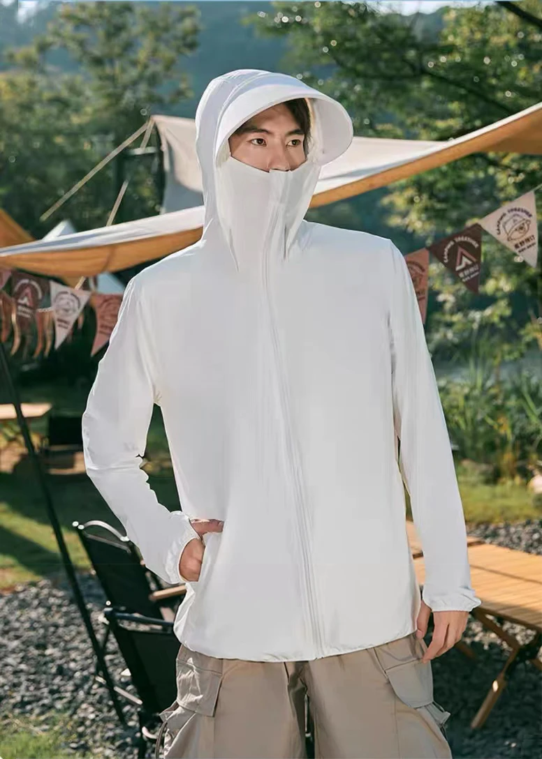 TRVLWEGO Sommer Frauen Männer Angeln Hemd UV Proof Mantel Schnell Trocknend Dünne Sonnencreme UPF50 + Outwear Mit Kapuze Radfahren Strand Kleidung – Detail 7