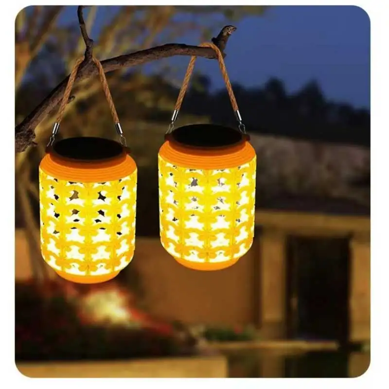 Solar lanterns, outdoor balconies, courtyards, automatic lighting in the dark, anti bamboo weaving lanterns, outdoor garden deco