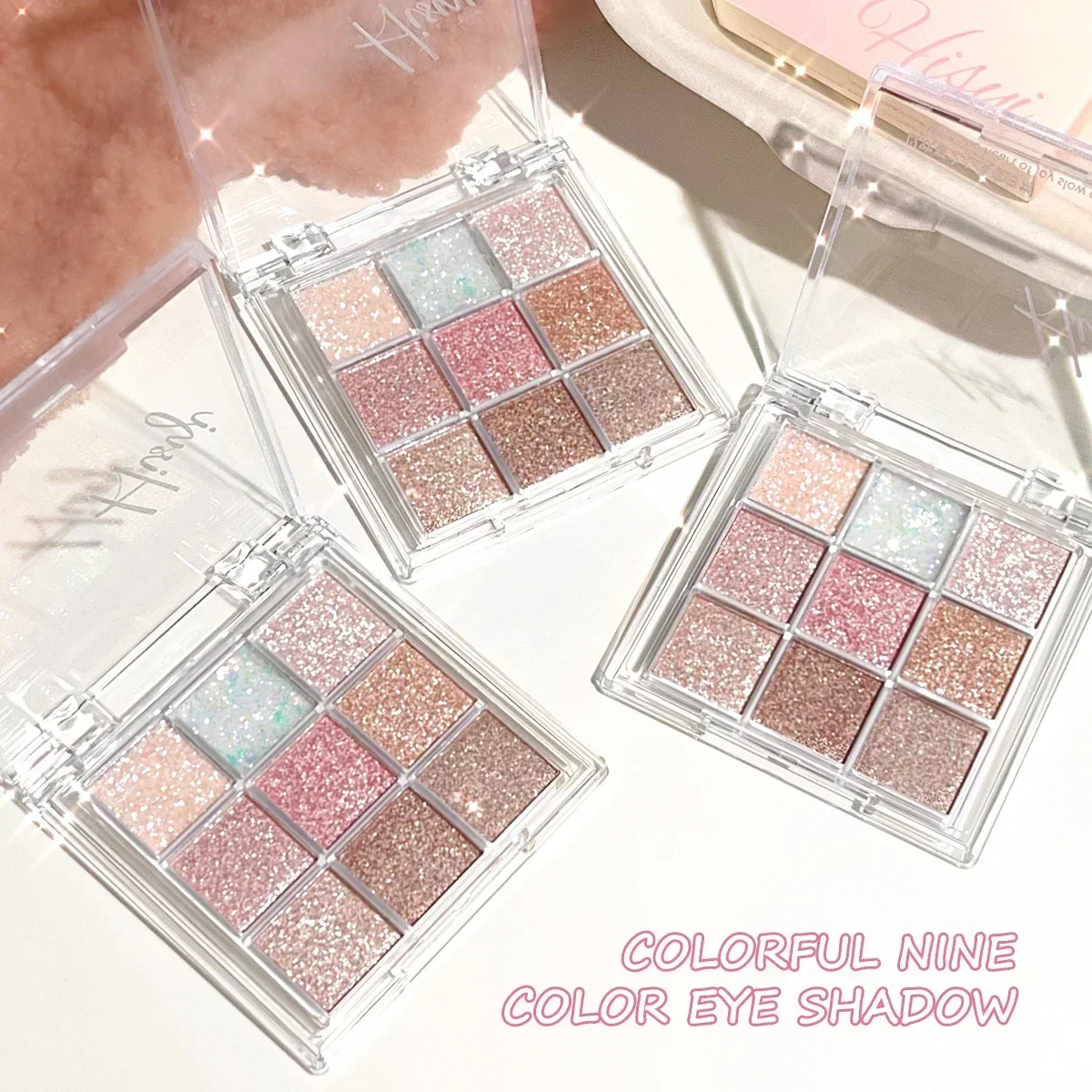 9-Color Eyeshadow Disc, Super Flash, Fine Flash, Pearlescent Glitter, Highlight, Brighten Face Makeup Makeup Eyeshadow Palette image 6