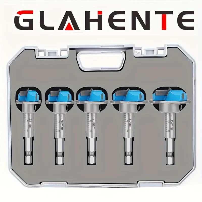 

Набор сверл из синей вольфрамовой стали, 5 шт., регулируемый открывалка для деревянных отверстий для петель и специальных форм, прецизионные деревообрабатывающие инструменты