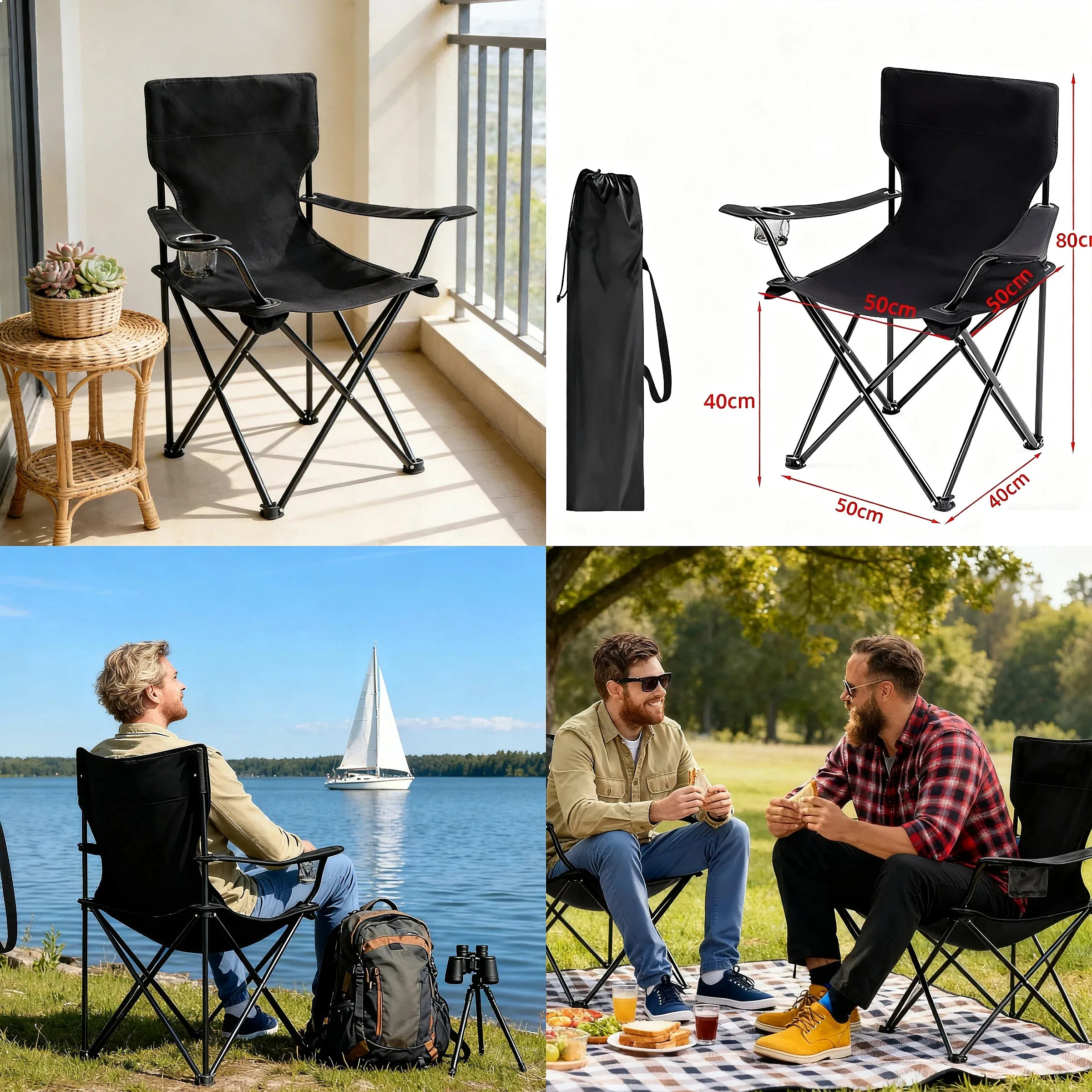 Folding Camping Chairs Fishing Chair Beach Terrace Furniture Portable Armchair Outdoor Travel Foldable Lightweight