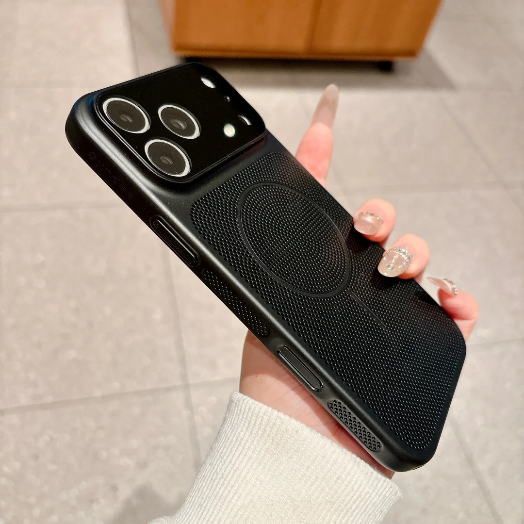 Luxuriöse Wärmeableitende Magnetische Hülle für iPhone 17 Air 16 15 14Plus 13 12 Pro Max für MagSafe-Ladung Atmungsaktive Kühlhülle