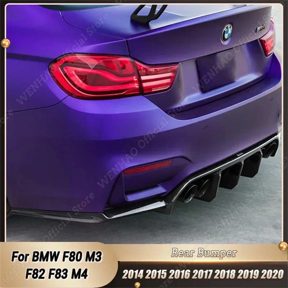 

Car Rear Bumper Diffuser Lip Splitters Spoiler ABS Body Kit Tuning V Style For BMW F80 M3 F82 F83 M4 2014-2019 2020 Gloss Black