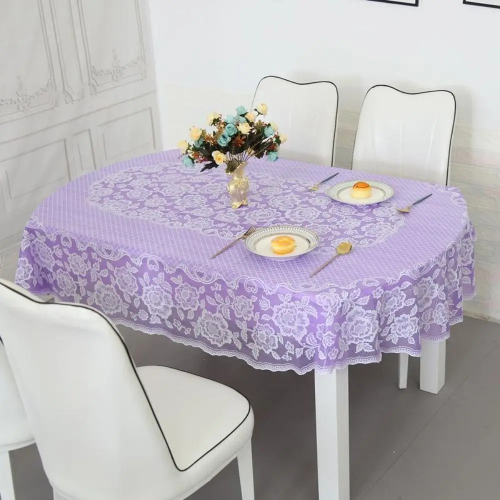 Table Decoration Waterproof Oval Tablecloth Embroidered Oil Resistant Printed Tablecloth Anti-Scald Oil-proof Table Mat Tabletop