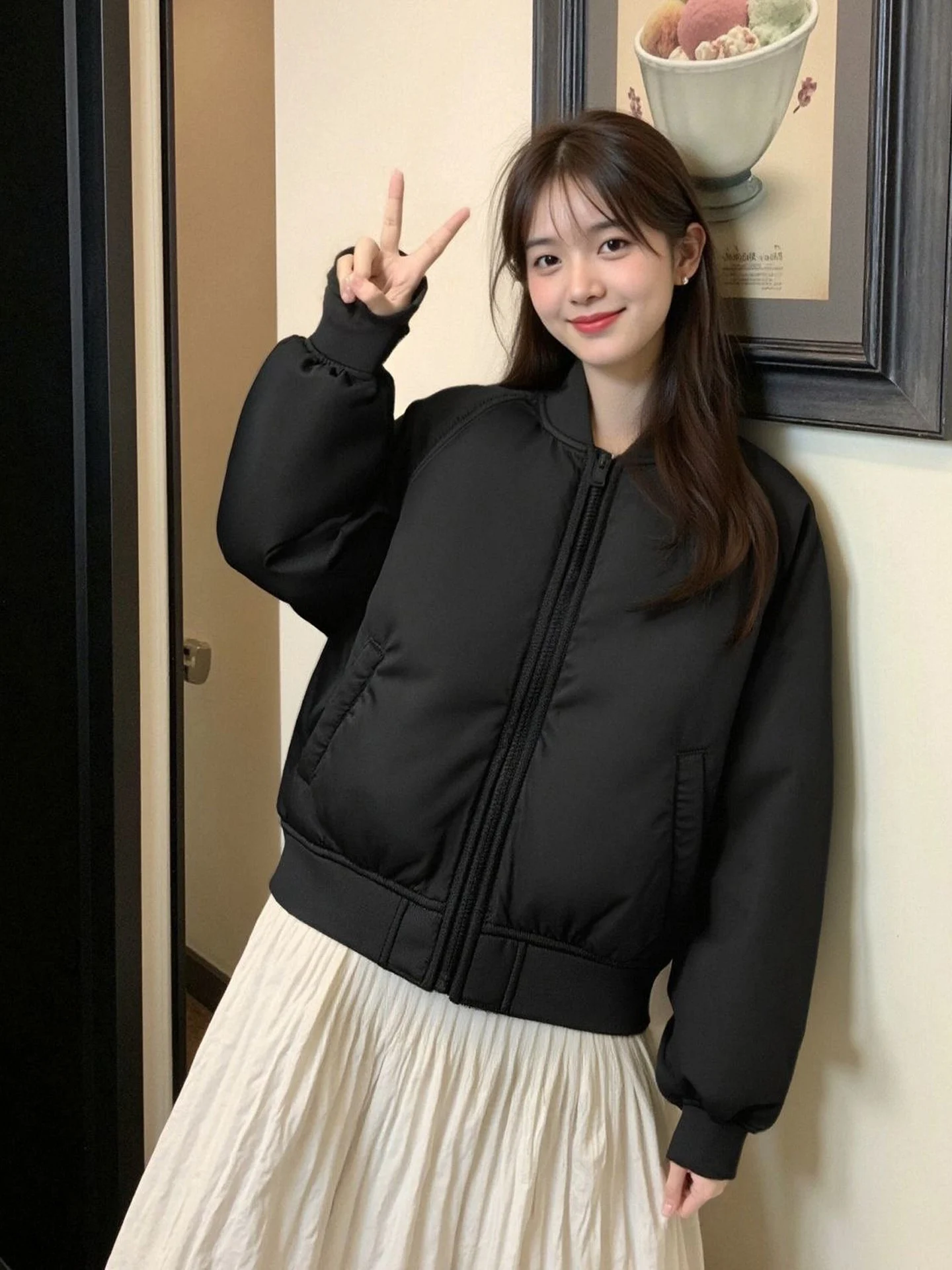 Trendy Korean Style Women's Cotton Jacket Thickened Warm Loose Short Baseball Style Fill Cotton Warmth Short Outerwear