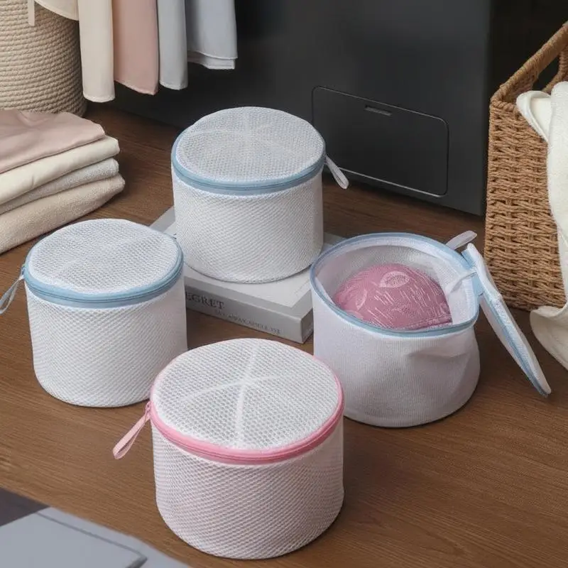 Zippered Mesh Laundry Pouch Tear Resistant Washing Bag for Bra Underwear Socks Home Laundry Accessory