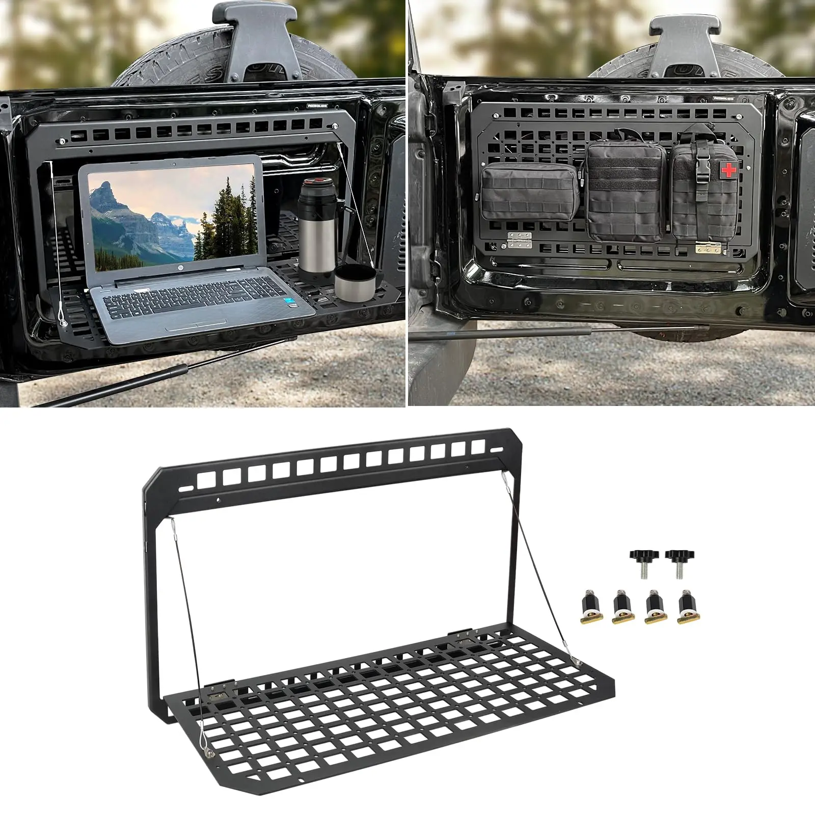 

Tailgate Outdoor Table Foldable Rear Cargo Shelf Tailgate Tactical Molle Panel For Ford Bronco 2021-2023 Not Sport