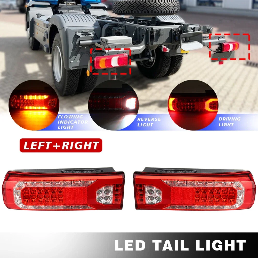 For Mercedes-Benz 24V Truck Trailer Lorry ACTROS MP4 MP5 LED Rear Tail Light Reverse Bumper Brake Stop Taillight Warning Lamp