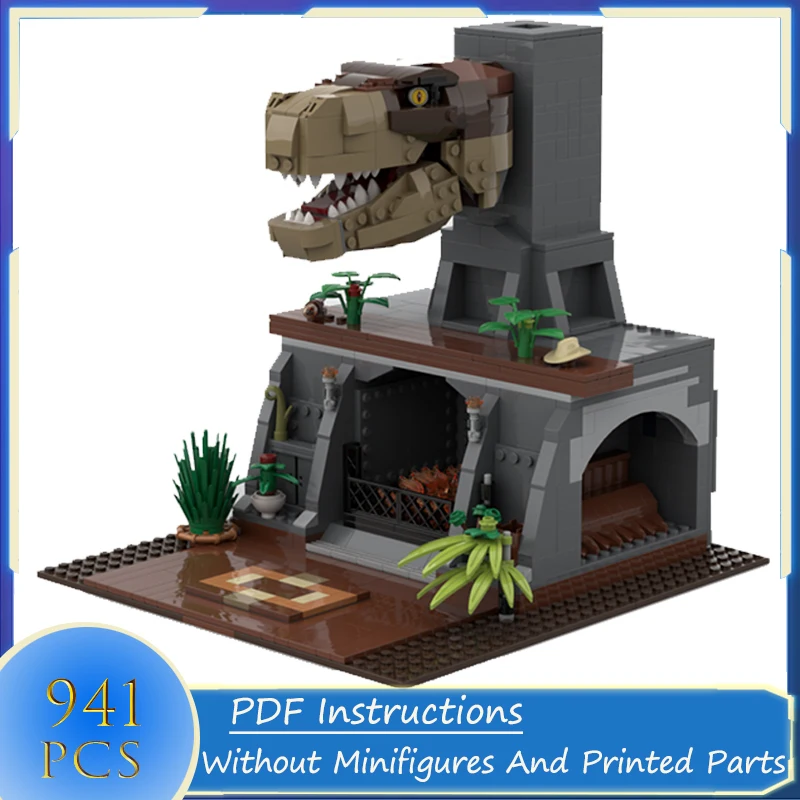 

Movie Series T-Rex Fireplace Building Blocks Scense Modle MOC Bricks Toys for s Gifts Construction Toy Christmas Present