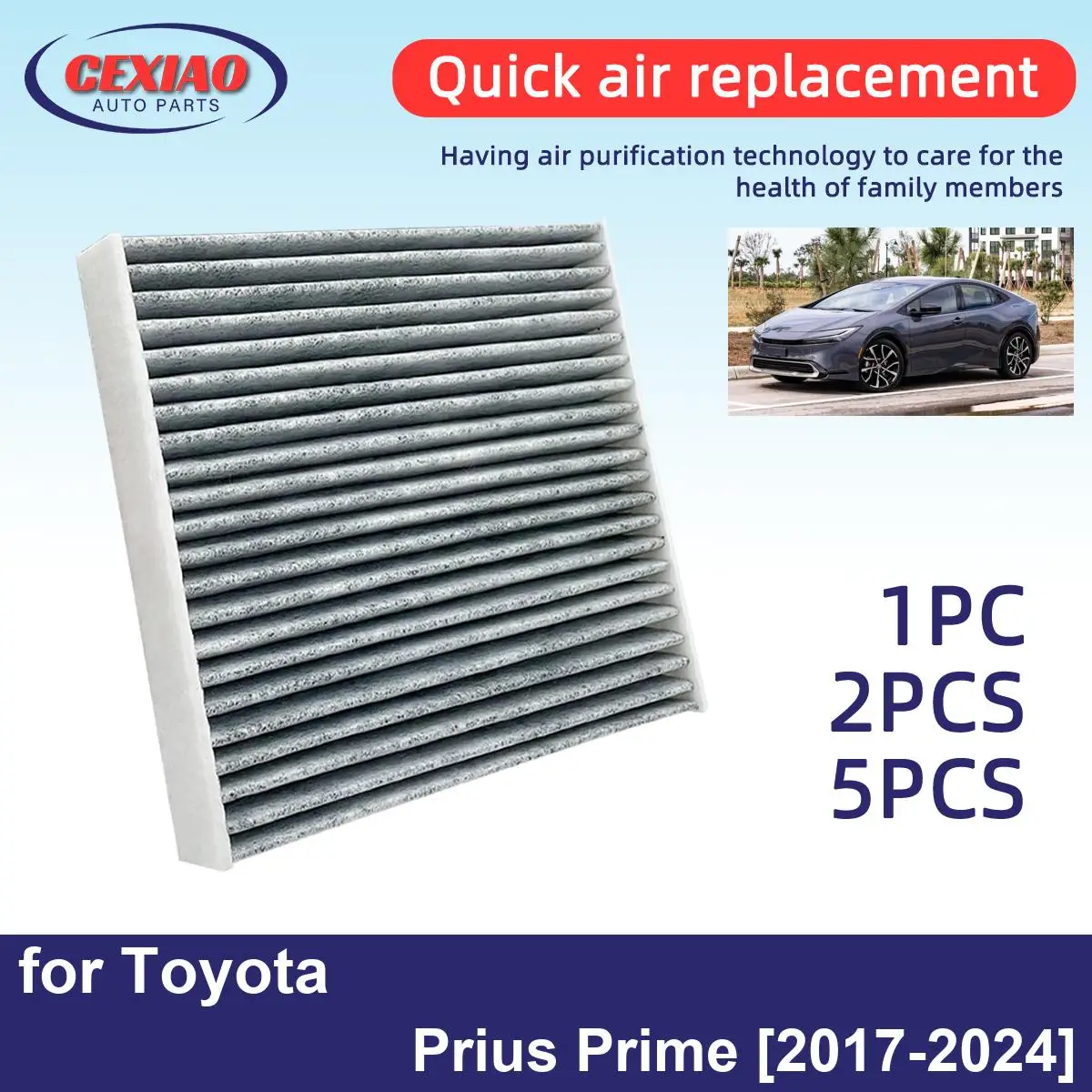 1pc 2pcs 5pcs Air Creator Air Conditioner Filter For Toyota Prius Prime 2017-2024 High cost performance CF12157 87139-0E040