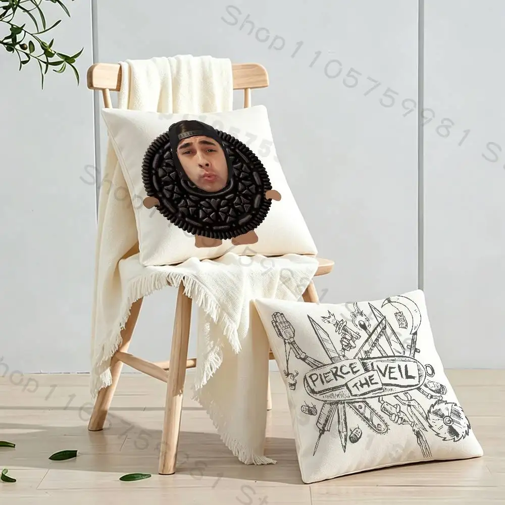 Rock Band P-Pierce The V-Veil Print Throw Pillow Cover Square Cushion Case for Living Room Bedroom Decor