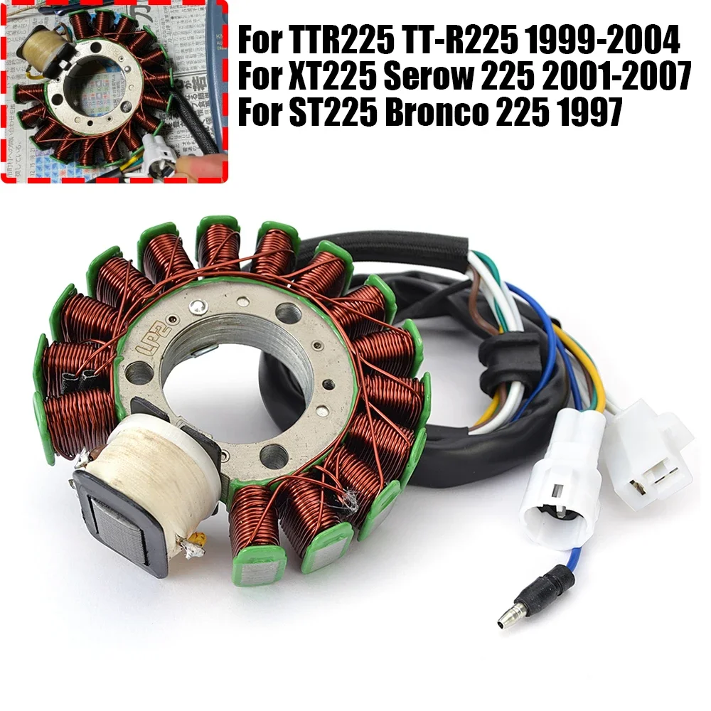 Bobina de estator generador para Yamaha TTR225 TT-R225 1999-2004 XT225 Serow 225 ST225 Bronco 225 4JG-85510-01 4JG-85510-01
