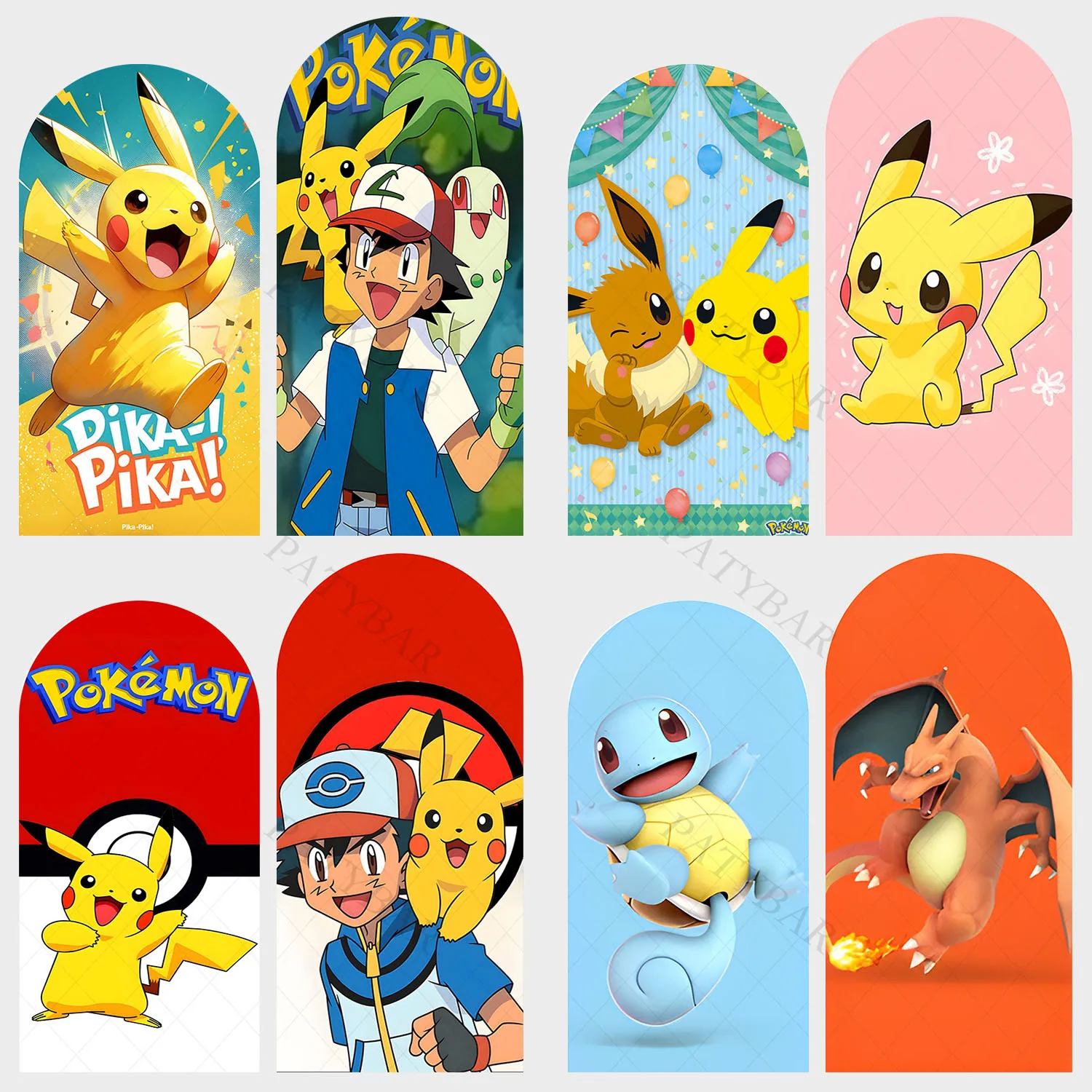 

Arch Kids Pokemon Pikachu Theme Background Boy Birthday Party Backdrop Polyester Arch Banner Photography Props
