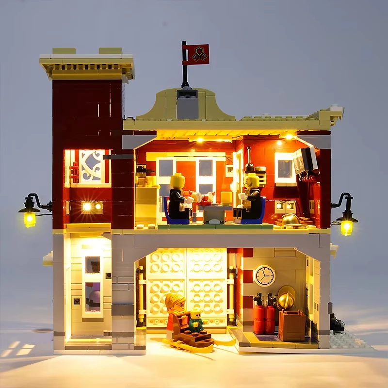 DIY LED Light Kit For LEGO 10263 Winter Village Fire Station   (Only LED Light,Without Blocks Model)