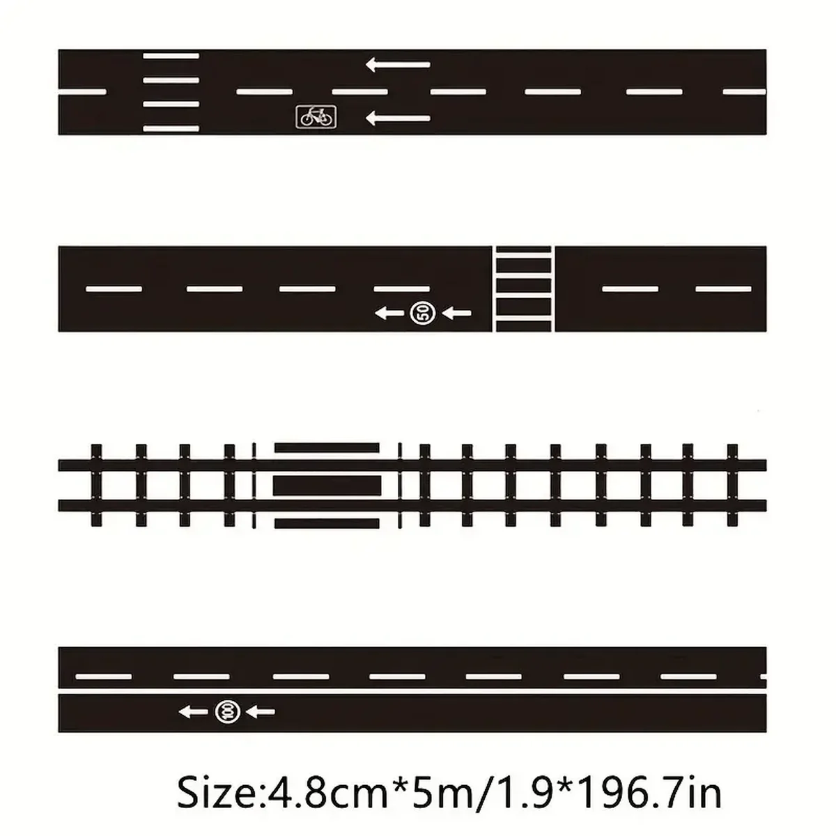 Kreativní dopravní železniční dráha trasa a papír páska DIY zápisníku nálepka etiket - řemeslo maskovací páska pro auto hry - 1.89 inche