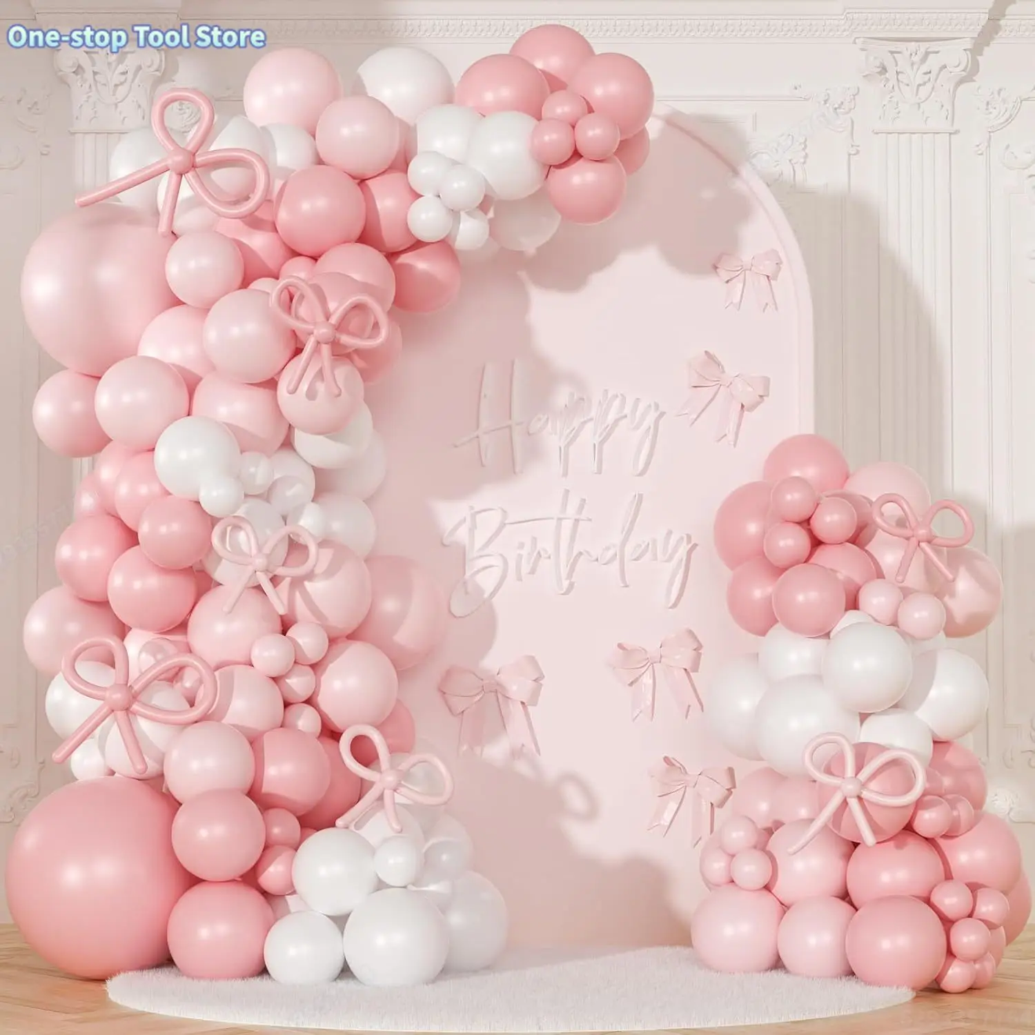 Kit d'arc de guirlande de ballons rose et blanc, 145 pièces, pour mariage, fiançailles, anniversaire, réception nuptiale, décor d'anniversaire pour réception-cadeau pour bébé