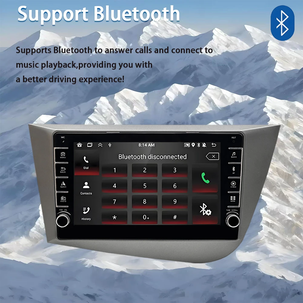 ل سيات ليون MK2(2005-2012) 8 بوصة شاشة راديو السيارة أندرويد 13 اللاسلكية Carplay الوسائط المتعددة مشغل فيديو لتحديد المواقع والملاحة