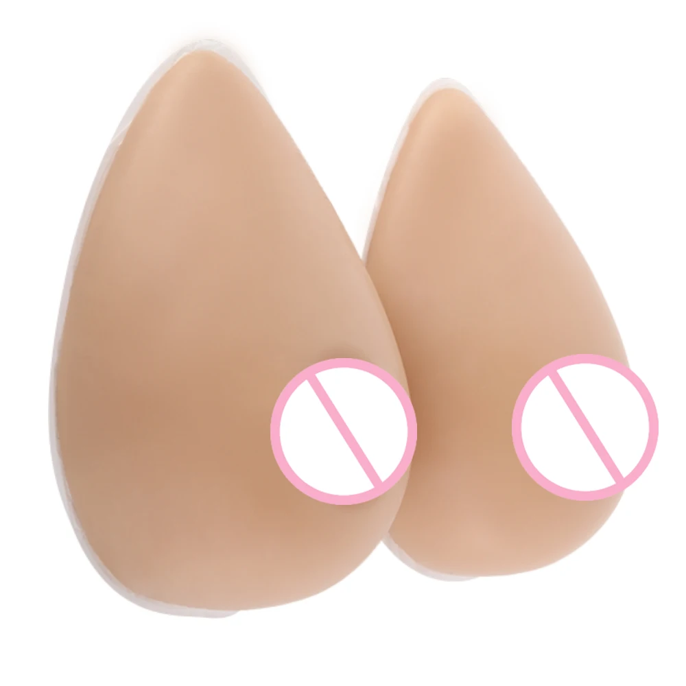 IVITA 1 Pair Suntan Self-adhesive Silicone Breasts Form Artificial Fake Boobs for Crossdresser Prosthesis Mastectomy Cosplay