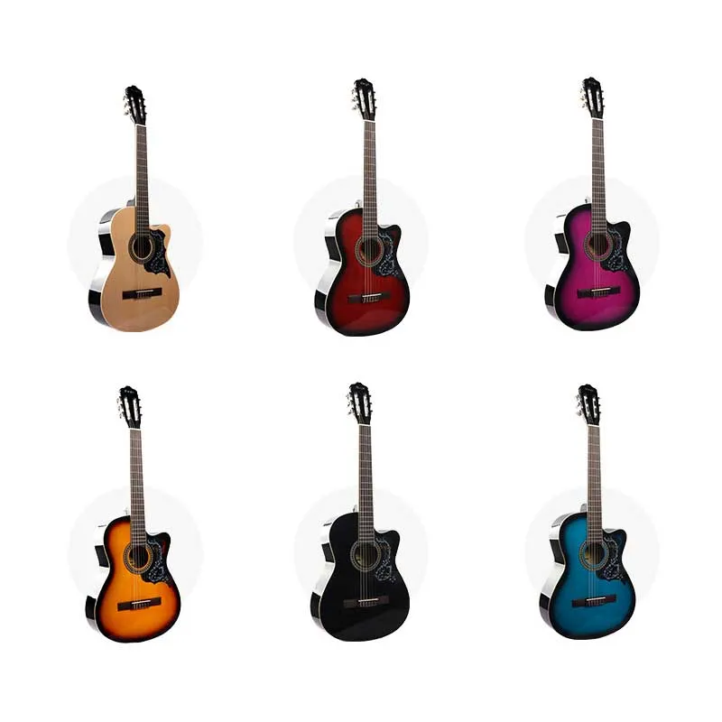 Wooden Classical Guitar with Basswood Material, Bright Style, Can Install Any EQ, 39 inches