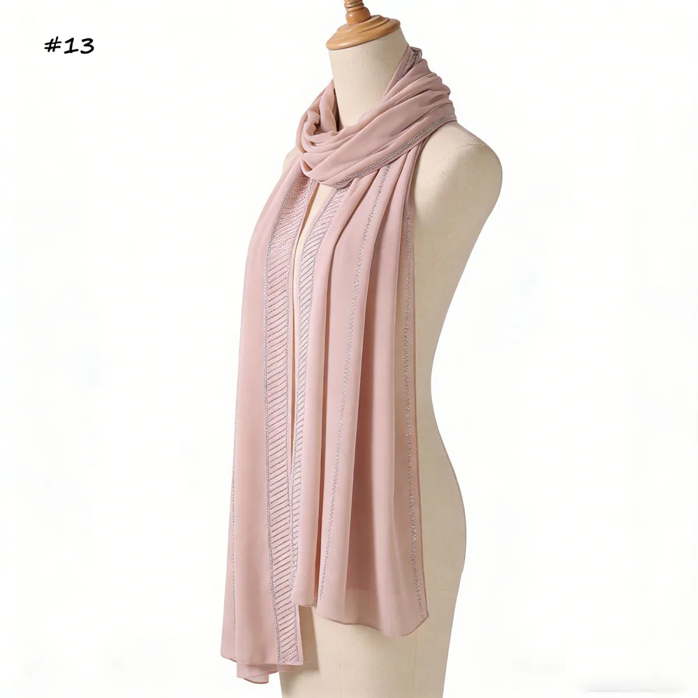 

Мусульманский однотонный шифоновый хиджаб, простой тонкий дышащий солнцезащитный платок, женская повседневная уличная повязка на голову для Рамадана, 70*180 см