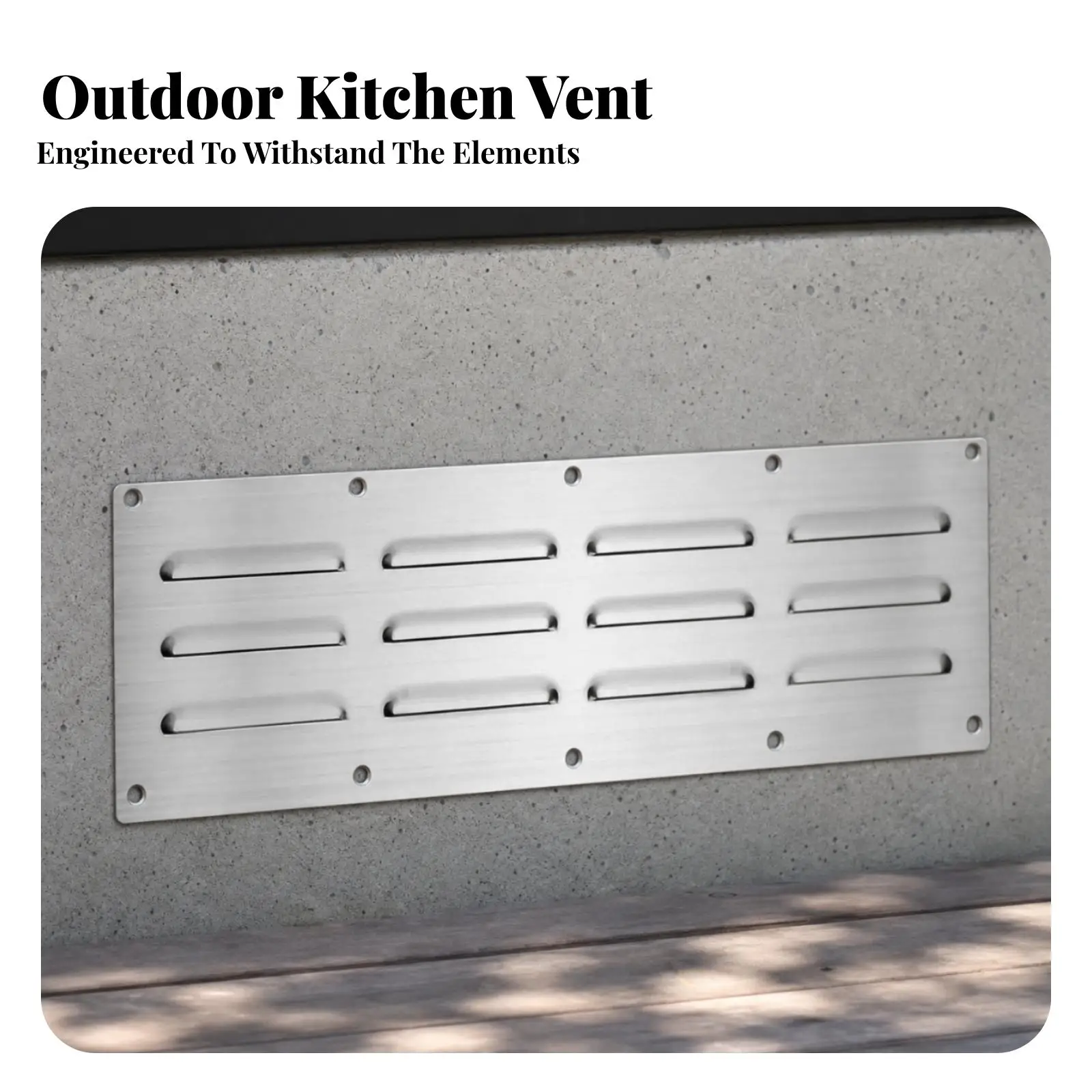 Stainless Steel Kitchen Ventilation Cover 11.5x38cm Exhaust Air Outlet for Outdoor BBQ Fire Pit Enclosure
