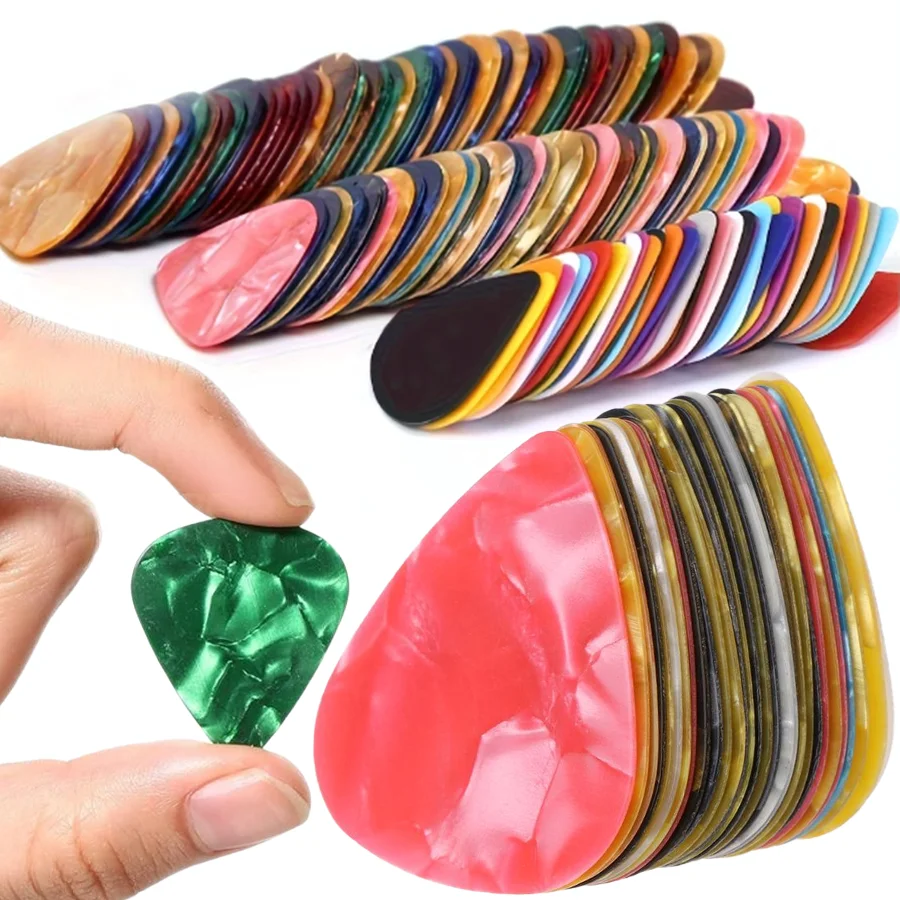 6/36/72pcs Celluloid Guitar Picks ABS Bass Ukulele String Instrument Accessories for Music Lover Indoor Outdoor Performance XJM