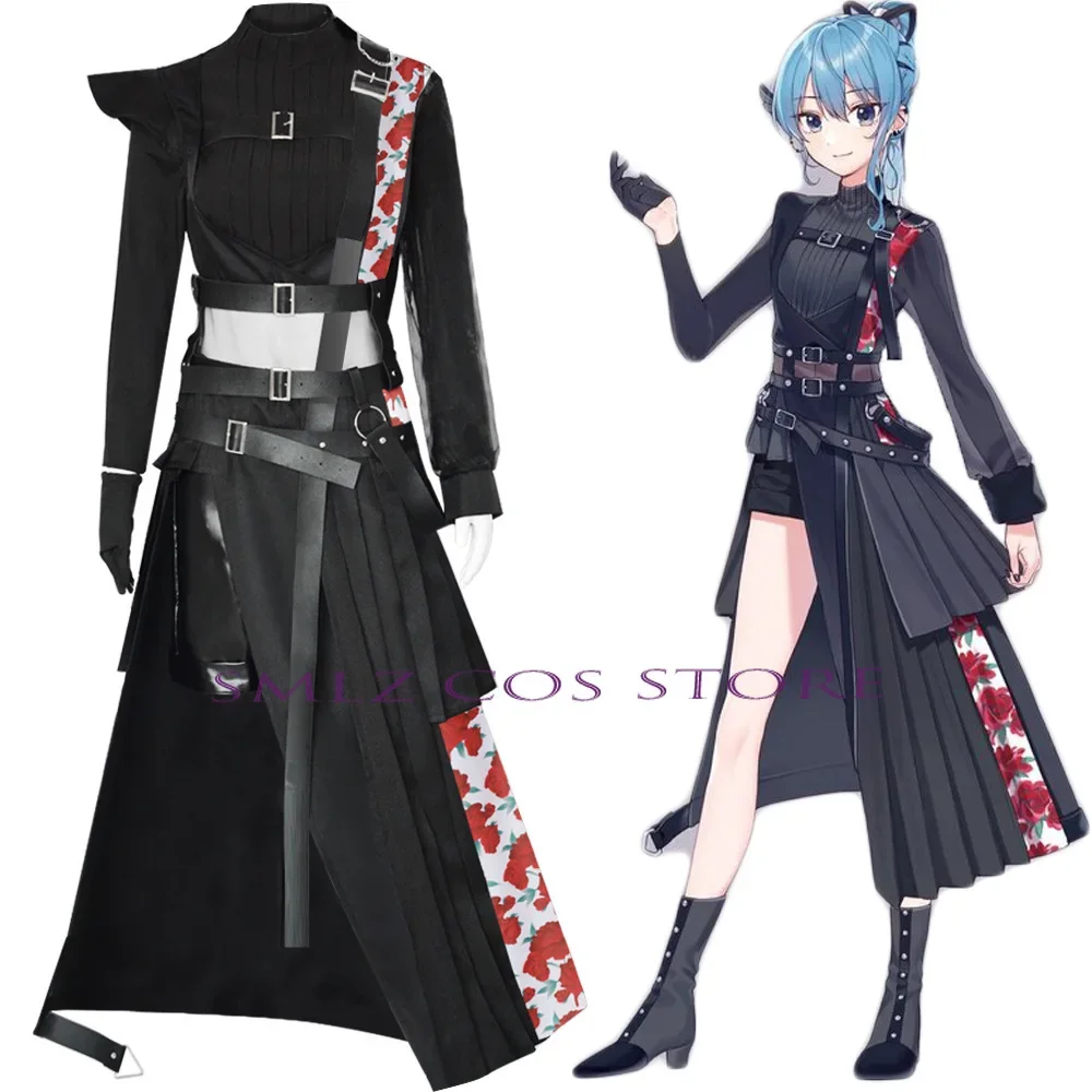 Anime Hosimati Suisei Cosplay Costume Vtuber Suisui Cosplay Hololive Full Set Hat Wig Halloween Party Sing Uniform Suit